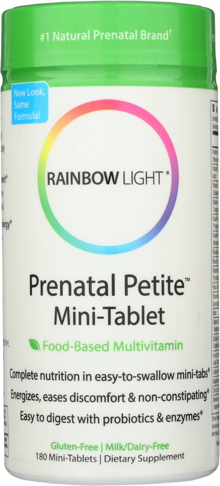 RAINBOW LIGHT: Prenatal Petite Mini-Tablet Food-Based Multivitamin, 180 Tablets