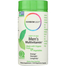 Load image into Gallery viewer, RAINBOW LIGHT: Certified Organics Men's Multivitamin, 120 Veggie Caps
