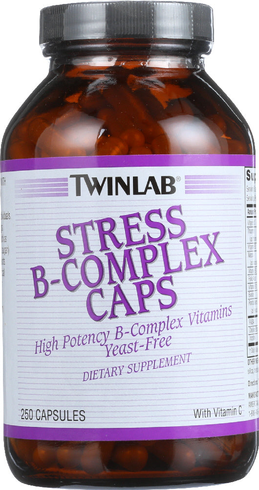 TWINLAB: Stress B Complex High-Potency Caps with Vitamin C, 250 Capsules