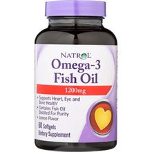 Load image into Gallery viewer, NATROL: Omega 3 Fish Oil 1200 mg, 60 softgels
