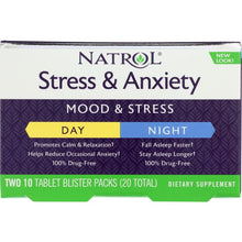 Load image into Gallery viewer, NATROL: Stress & Anxiety Day and Night Formula, 20 tb