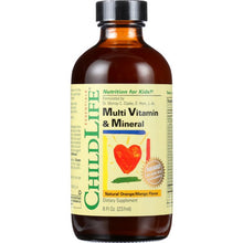 Load image into Gallery viewer, CHILDLIFE ESSENTIALS: Multi Vitamin and Mineral Natural Orange Mango Flavor, 8 oz