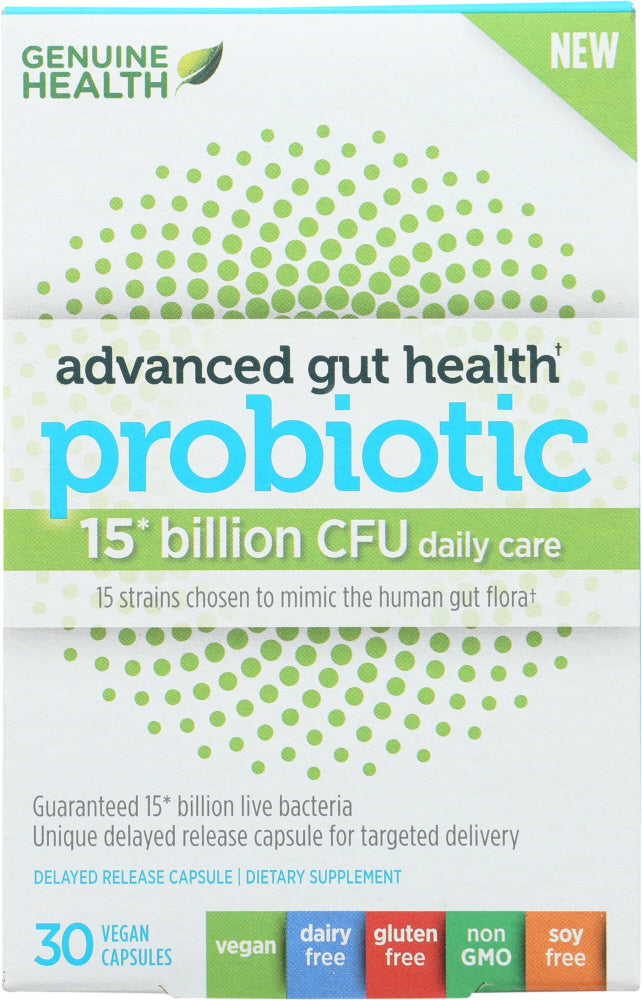 GENUINE HEALTH: Probiotic 15 Billion CFU, 30 vc