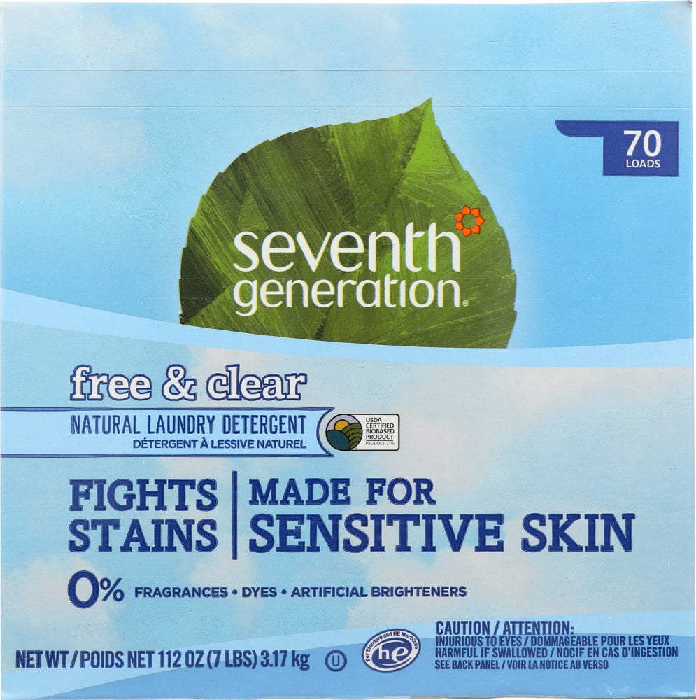 SEVENTH GENERATION: Natural Powder Laundry Detergent Free & Clear, 112 oz