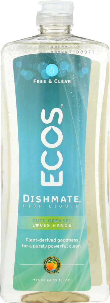 EARTH FRIENDLY: Ecos Dishmate Dish Liquid Free and Clear, 25 oz