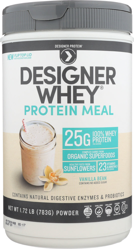 DESIGNER PROTEIN WHEY: Designer Whey Meal Replacement Powder Vanilla, 1.72 lb