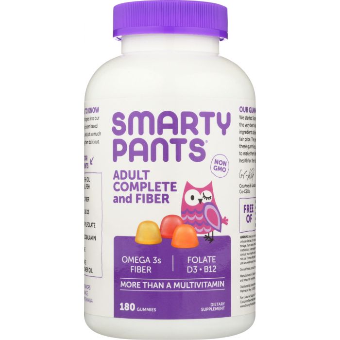 SMARTYPANTS: Adult Complete + Fiber + Multi + Omega 3 + Vitamin D, 180 Gummies