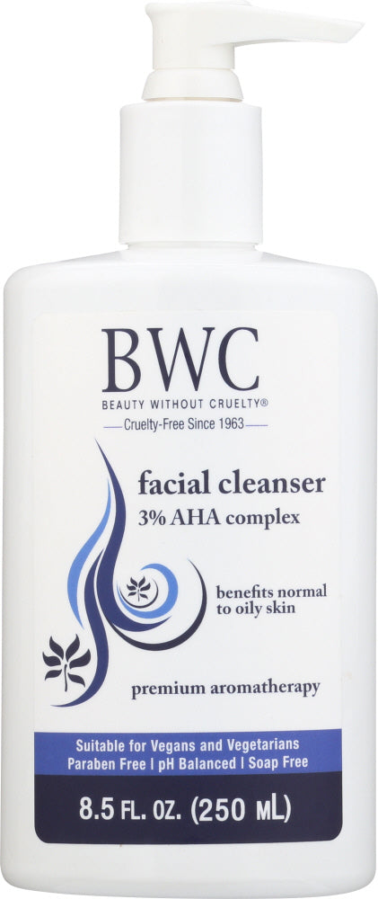 BEAUTY WITHOUT CRUELTY: Aromatherapy Skin Care AHA Facial Cleanser, 8.5 oz