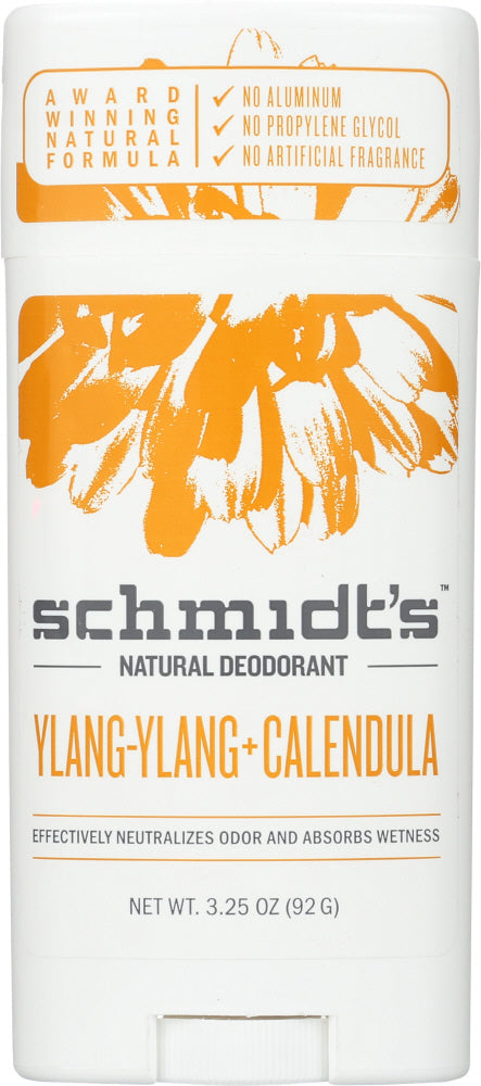 SCHMIDT'S: Natural Deodorant Stick Ylang-Ylang + Calendula, 3.25 oz