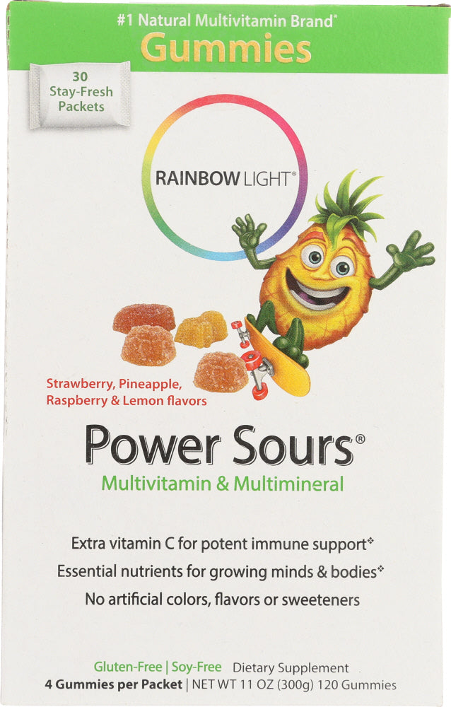 RAINBOW LIGHT: Gummy Power Sours Multivitamin & Multimineral, 30 Packets