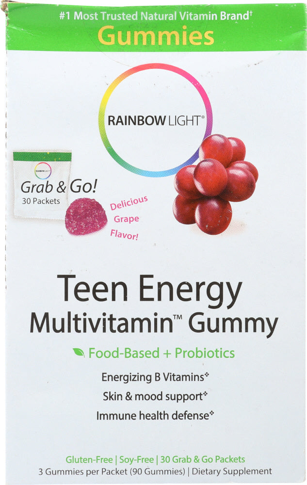 RAINBOW LIGHT: Teen Energy Multivitamin Gummy, 30 packets