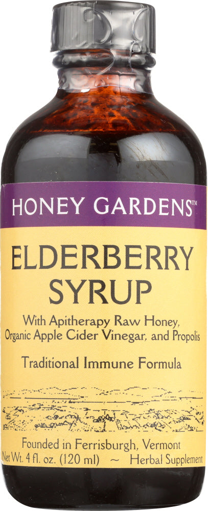 HONEY GARDEN: HONEY GARDEN: Elderberry Honey Syrup, 4 fo