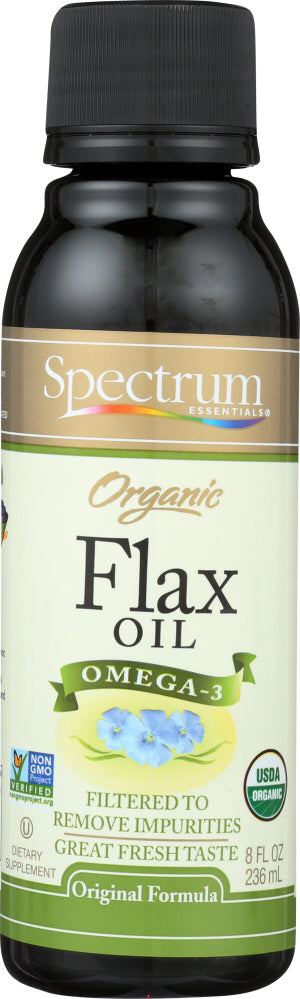 SPECTRUM ESSENTIAL: Organic Flax Oil Omega-3, 8 oz