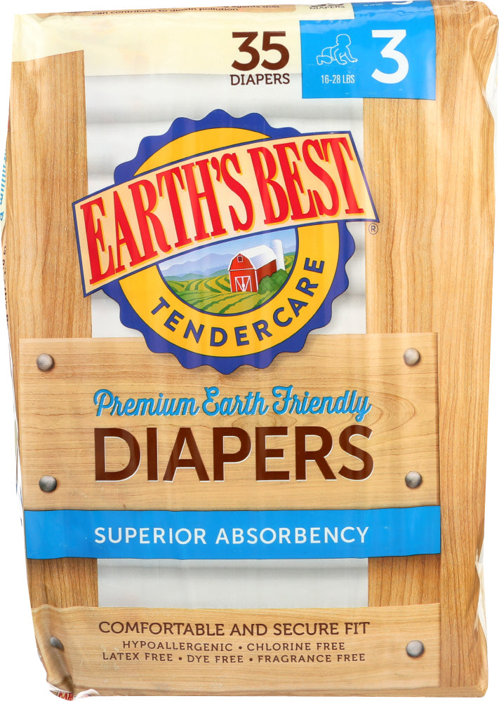 EARTHS BEST: Diaper Stage 3 16-28 lb, 35 pc