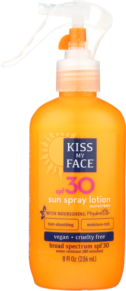 KISS MY FACE: Sun Spray Lotion Sunscreen SPF 30, 8 oz