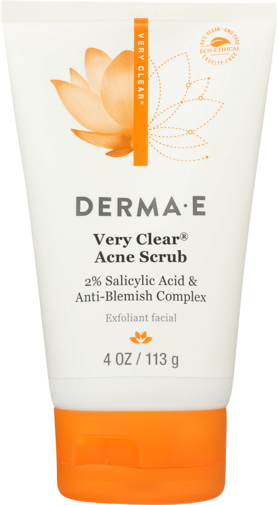 DERMA E: Very Clear Acne Scrub 2% Salicylic Acid Acne Medication, 4 oz