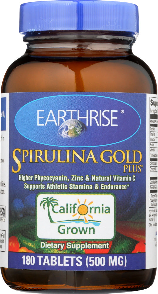 EARTHRISE: Spirulina Gold Plus 500 mg, 180 tablets