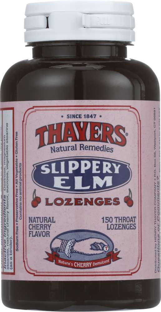 THAYERS: Slippery Elm Lozenges Cherry, 150 pc