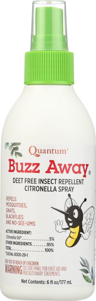 QUANTUM: Buzz Away Deet Free Insect Repellent Citronella Spray, 6 oz