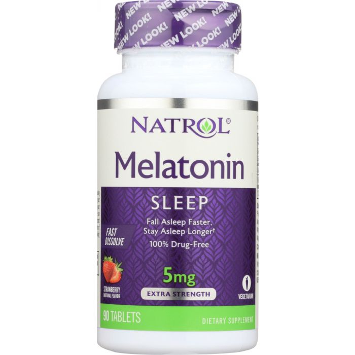 NATROL: Melatonin Fast Dissolve Tablets Strawberry 5 mg, 90 tablets