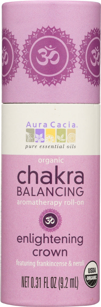 AURA CACIA: Organic Enlightening Crown Chakra Balancing Roll On, 0.31 oz