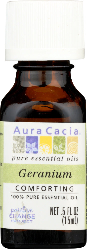 AURA CACIA: 100% Pure Essential Oil Geranium, 0.5 Oz