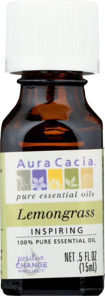 AURA CACIA: 100% Pure Essential Oil Lemongrass, 0.5 Oz