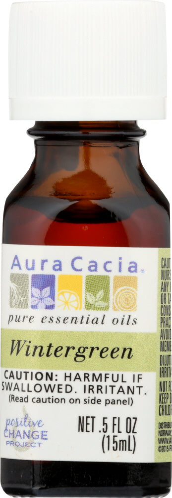 AURA CACIA: 100% Pure Essential Oil Wintergreen, 0.5 Oz