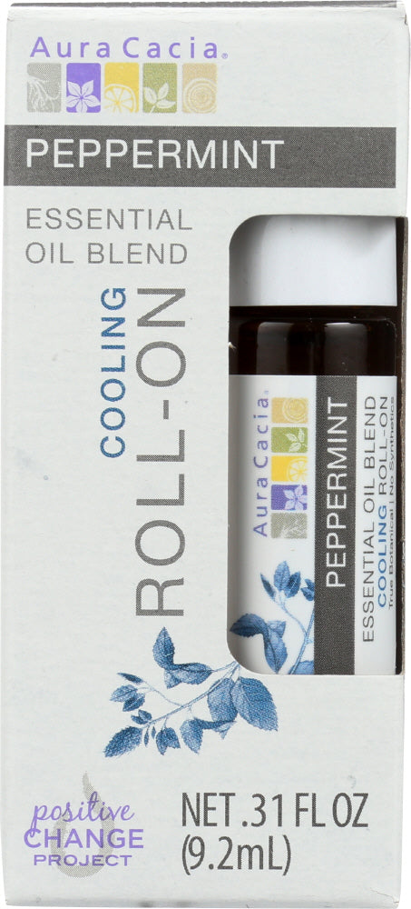 AURA CACIA: Oil Essential Roll-on Peppermint 0.31 oz
