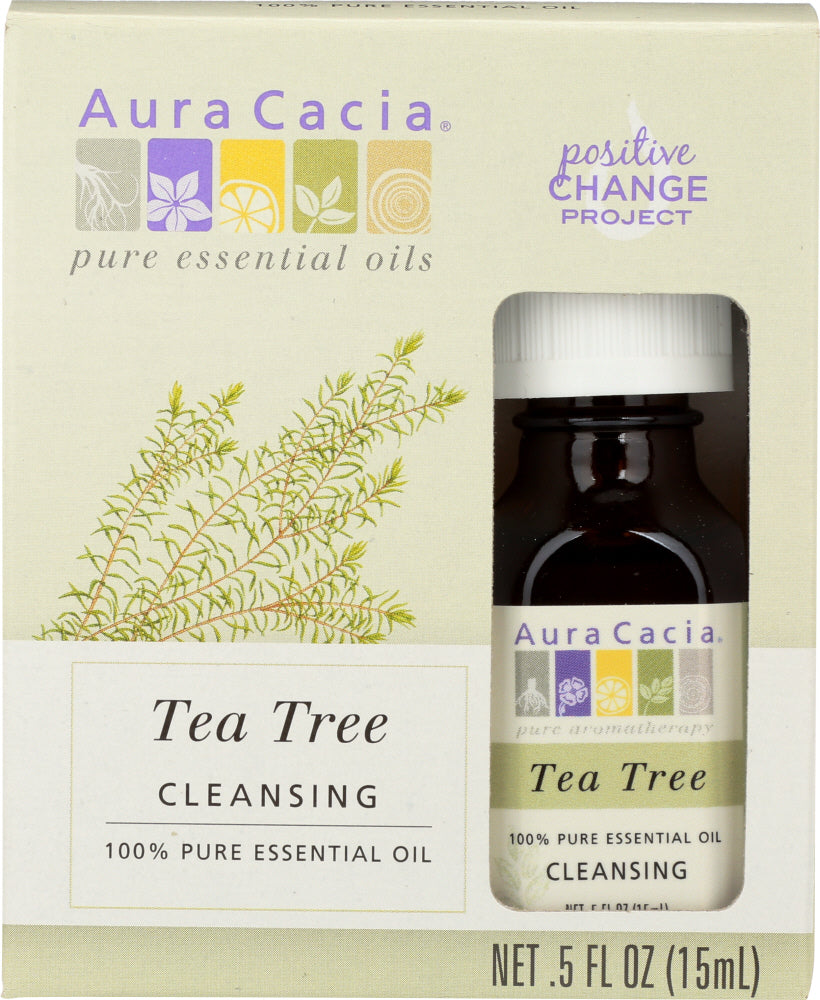 AURA CACIA: 100% Pure Essential Oil Tea Tree (In Box), 0.5 oz