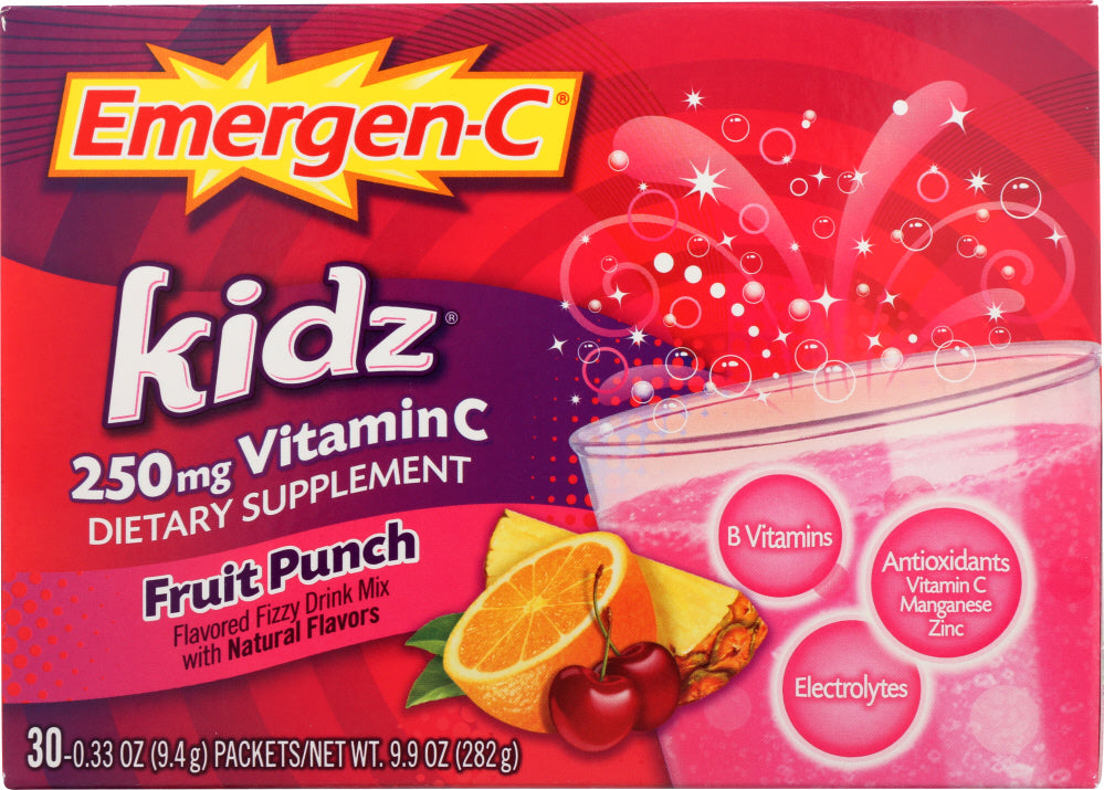 EMERGEN-C: Kidz Vitamin C Fizzy Drink Mix Fruit Punch, 30 Count