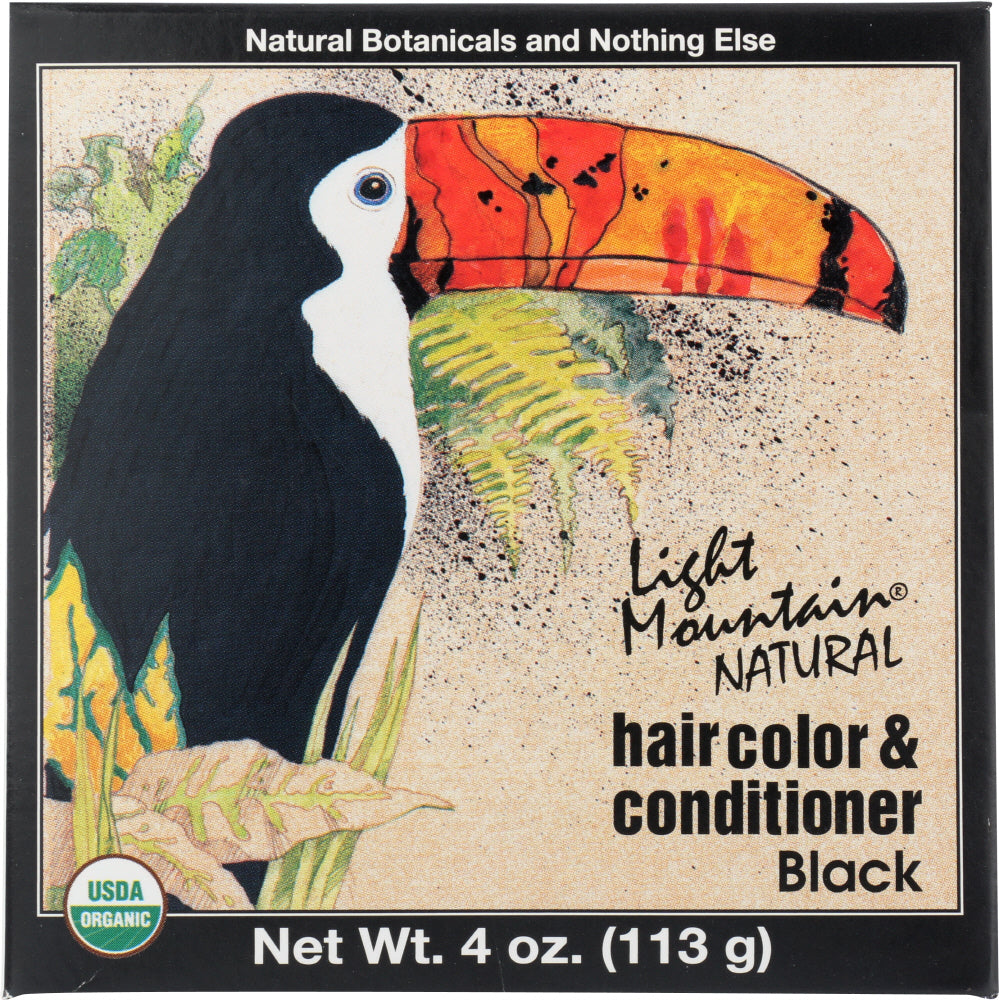 LIGHT MOUNTAIN: Natural Hair Color & Conditioner Black, 4 oz