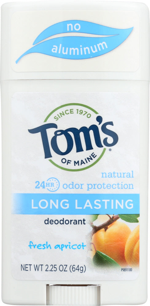 TOM'S OF MAINE: Natural Long Lasting Deodorant Aluminum-Free Fresh Apricot, 2.25 oz