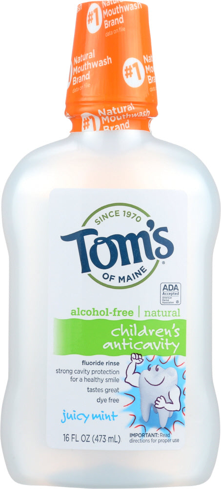 TOMS OF MAINE: Mouth Rinse Fluoride Juicy Mint, 16 oz