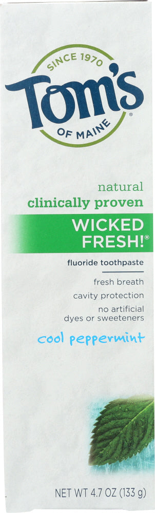 TOMS OF MAINE: Wicked Fresh! Fluoride Toothpaste Cool Peppermint, 4.7 Oz