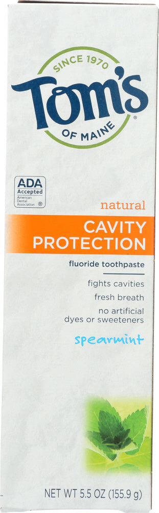 TOMS OF MAINE: Cavity Protection Fluoride Toothpaste Spearmint, 5.5 Oz