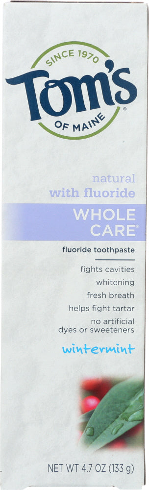 TOMS OF MAINE: Whole Care Fluoride Toothpaste Wintermint, 4.7 Oz