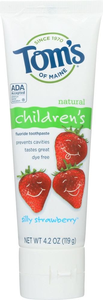 TOMS OF MAINE: Natural Children's Fluoride Toothpaste Silly Strawberry, 4.2 Oz