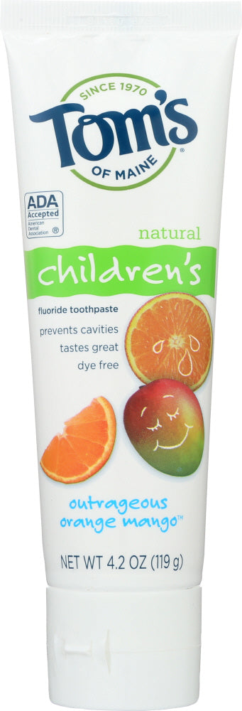 TOMS OF MAINE: Natural Children's Fluoride Toothpaste Outrageous Orange Mango, 4.2 Oz