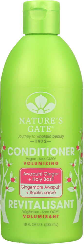 NATURES GATE: Volumizing Conditioner Awapuhi Ginger + Holy Basil, 18 oz