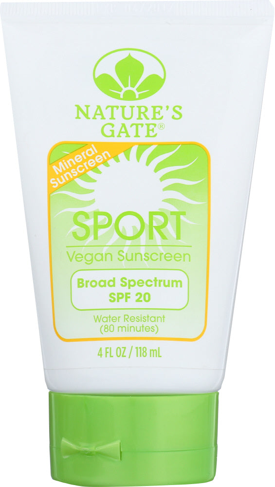NATURES GATE: Mineral Sport Broad Spectrum SPF 20 Sunscreen, 4 oz