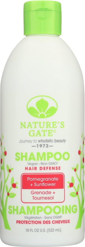 NATURES GATE: Hair Defense Shampoo Pomegranate + Sunflower, 18 oz