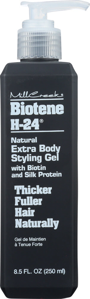 Mill Creek Biotene H-24 Natural Extra Body Styling Gel with Biotin & Silk Protein, 8.5 Oz