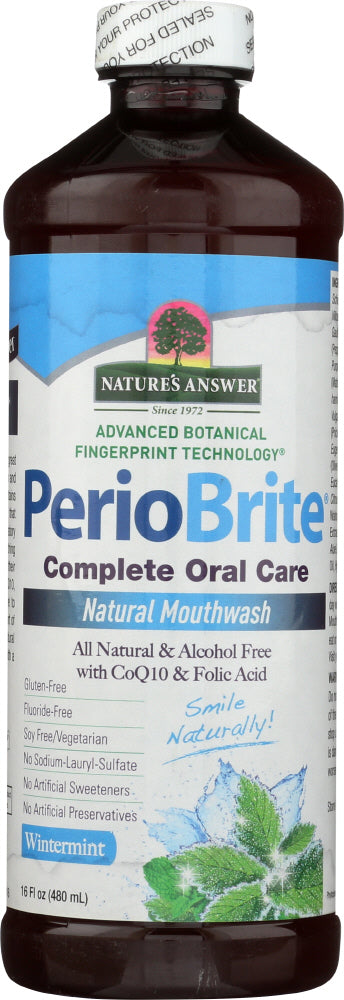 NATURE'S ANSWER: PerioBrite Natural Mouthwash Winter Mint, 16 Oz