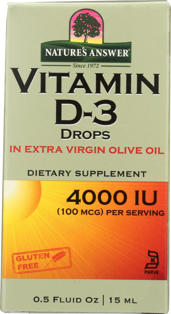 NATURES ANSWER: Vitamin D-3 Drops 4000 IU, 0.5 fo