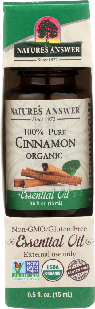 NATURES ANSWER: 100% Pure Cinnamon Organic Essential Oil, 0.5 oz