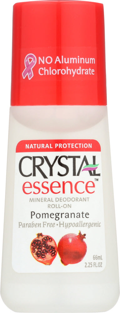 CRYSTAL ESSENCE: Mineral Deodorant Roll-On Pomegranate, 2.25 oz