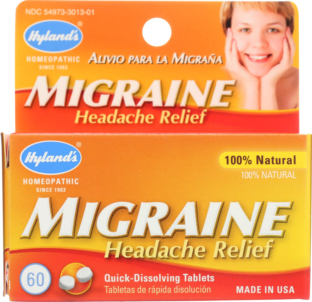 HYLAND'S: 100% Natural Homeopathic Migraine Headache Relief, 60 tablets