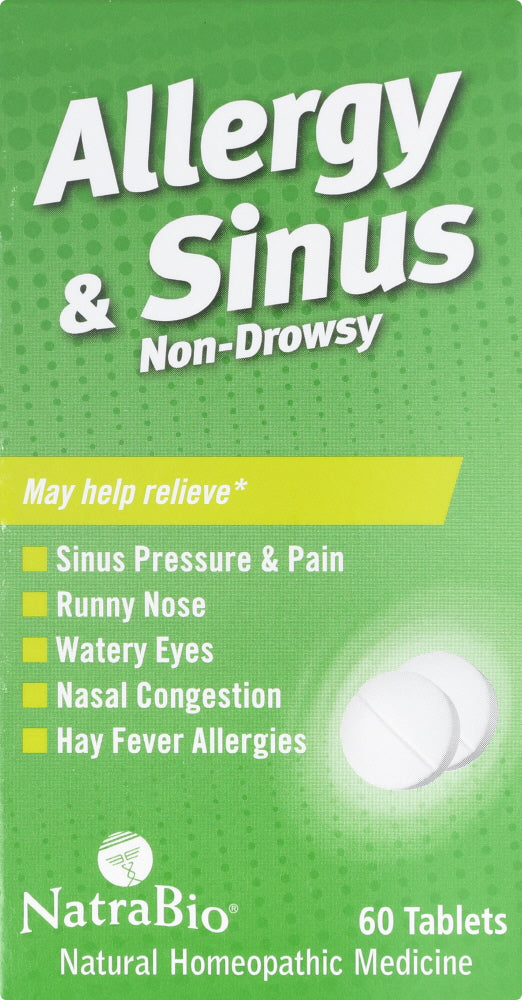 NATRA BIO: Allergy and Sinus Non-Drowsy, 60 Tablets