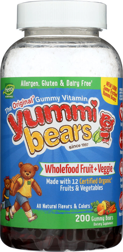 YUMMI BEARS: Wholefood Fruit + Veggies, 200 Gummies
